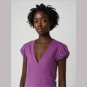 BANANA Republic purple short sleeve wrap sweater, size XL